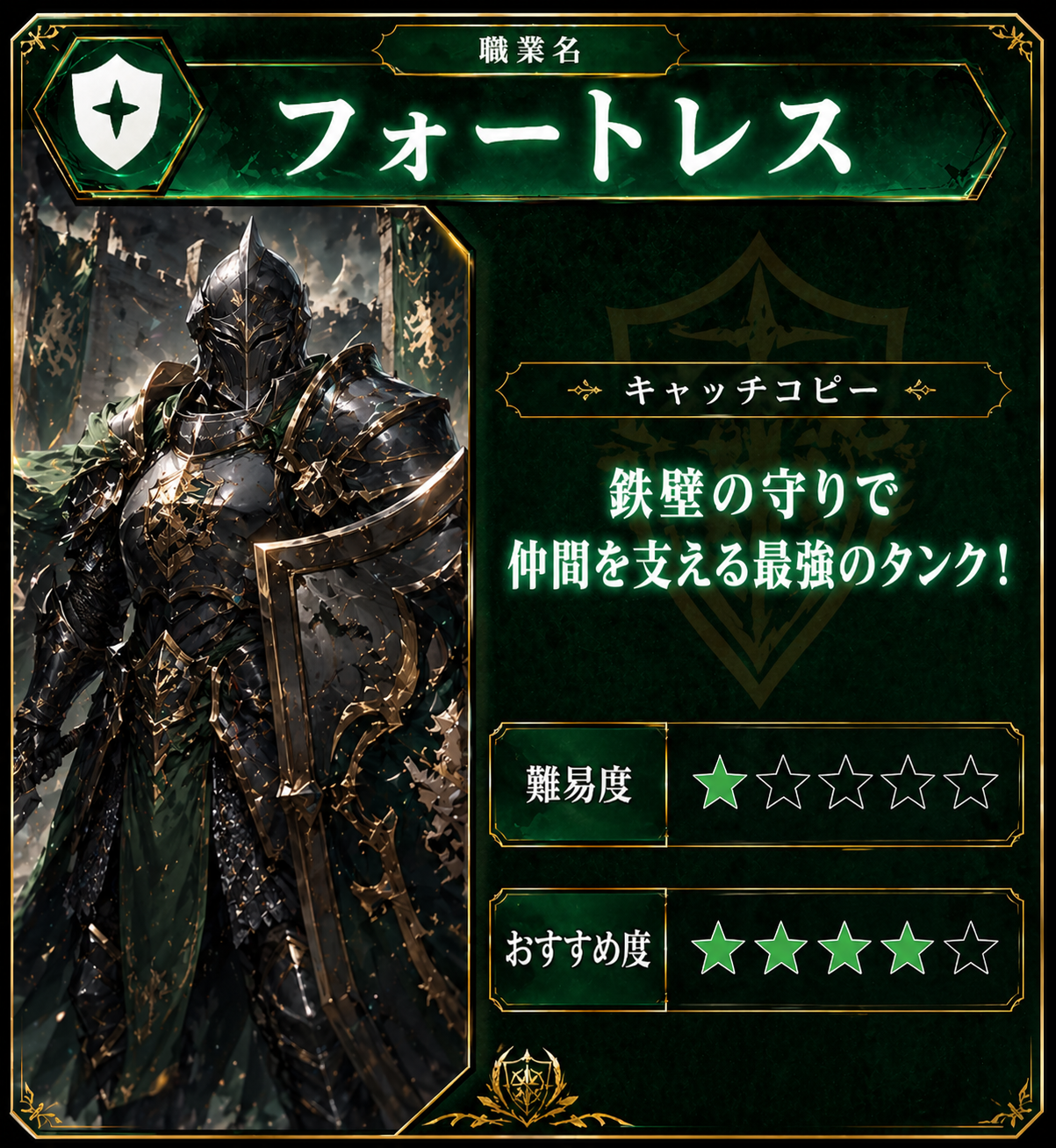 フォートレスの職業カード