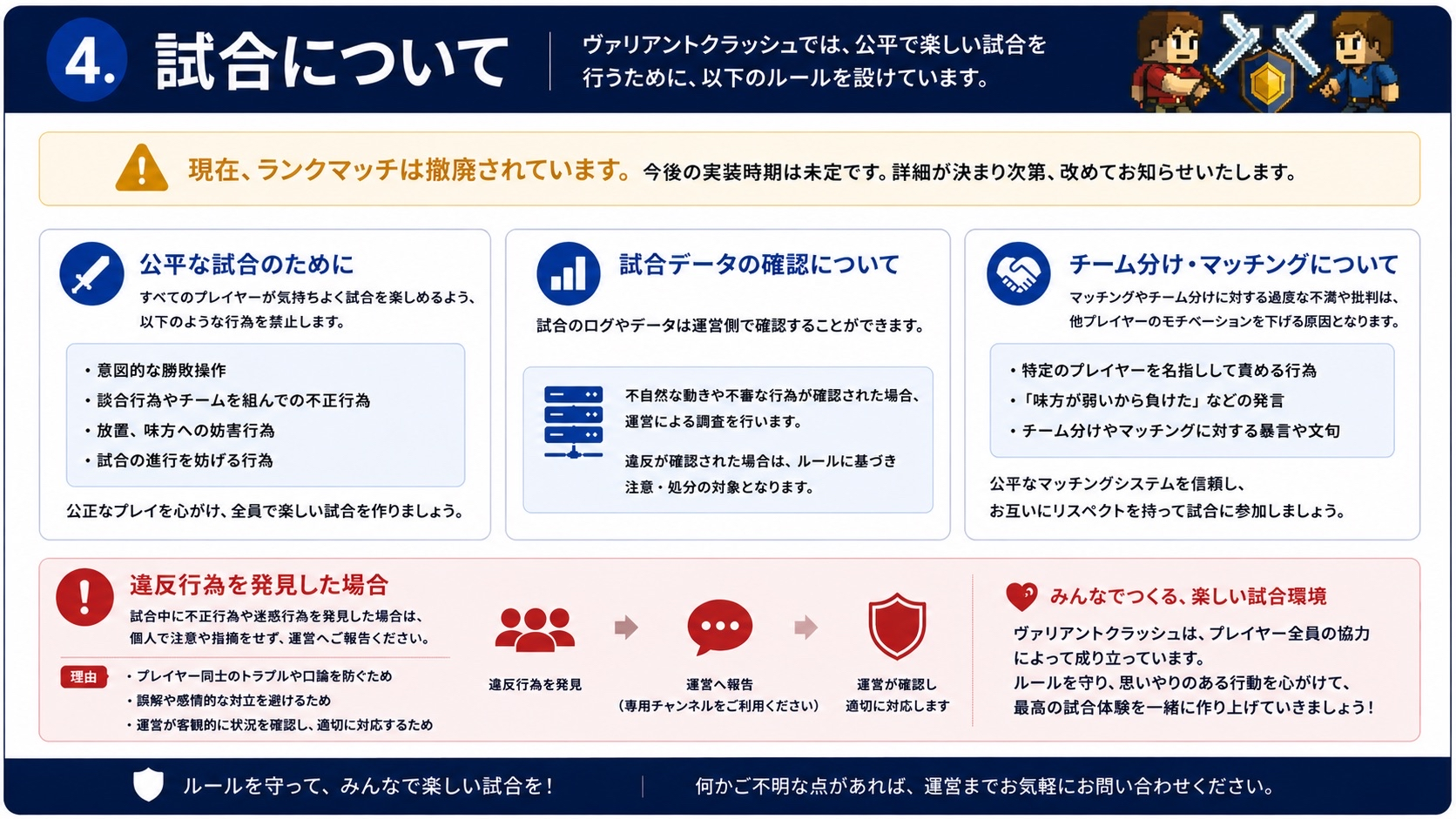 サーバールール 4 試合について