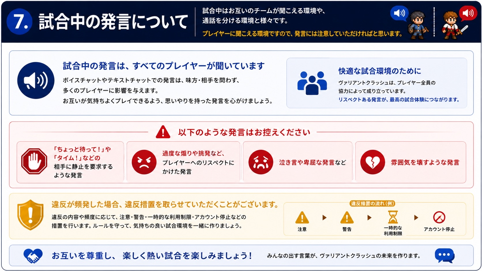 サーバールール 7 試合中の発言について